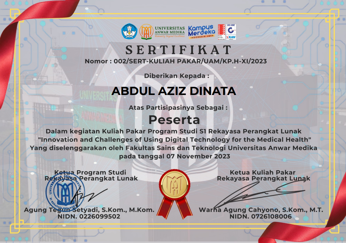 Kuliah Pakar Medical Health Technology