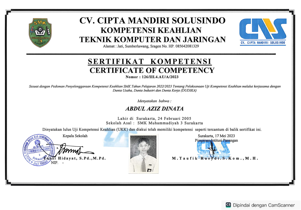 Kompetensi Keahlian Teknik & Jaringan